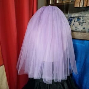 FTY136 - 2 rétegű, szegetlen, lila DÚS menyasszonyi fátyol 60/60x200cm GÓT stílusban 144397136 - Lovaskate