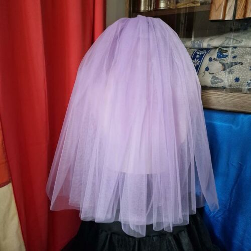 FTY136 - 2 rétegű, szegetlen, lila DÚS menyasszonyi fátyol 60/60x200cm GÓT stílusban 144397136