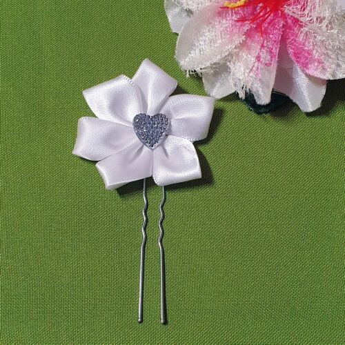 ESKÜVŐ HAD120 - Szives szatén virágos Menyasszonyi hajtű, hajdísz 144401935