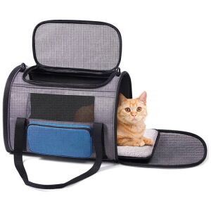 Weiche Transportbox für Katzen – geräumig und tragbar 144402787 - Viehzucht