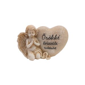 Emlékdísz angyallal-Örökké őrizzük emlékedet