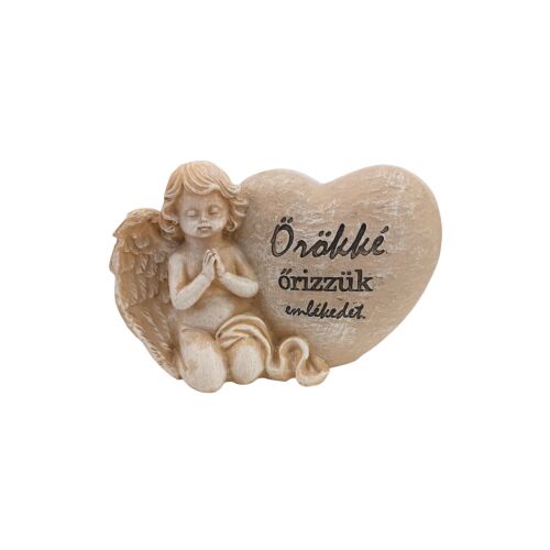 Emlékdísz angyal temetői dísz 'Örökké őrizzük emlékedet' felirattal