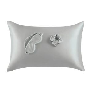 Set din matase naturala cu fata de perna, masca de ochi si scrunchie, din matase premium 6A Mulberry Silk 19mm, Clickzu 144407764 - Clickzu