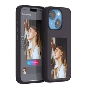 Husa pentru telefon cu ecran e-ink, proiectie poze prin NFC, iPhone 13 si 14, rezistenta la socuri, Clickzu 144407807 - Huse Telefoane, HDD și GPS