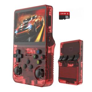 Consola portabila retro R36S, 128GB, Roșu - Clickzu