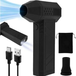 Hordozható turbó fúvó sűrített levegővel, 4 működési sebesség, 130000 RPM motor, pontos LED világítás, 2 kicserélhető vég, Clickzu