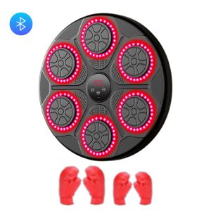 Boksz céltábla zenével és Bluetooth-al, 6 interaktív LED RGB zónával, állítható sebesség, 2 pár kesztyű felnőtteknek és gyerekeknek, piros, Clickzu 144407947 - Boxzsák és box kesztyű