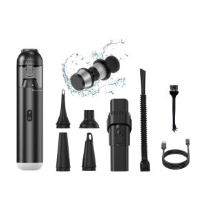 Hordozható kézi porszívó 3 rétegű szűréssel, 10000 PA, 110W, szívás, felfújás, lefújás, ürítés, LED világítás, Clickzu