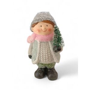 Karácsonyi dekoráció – Kerámia fiú fenyőfával 144408446 - Szezonális dekoráció