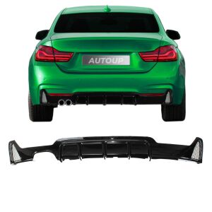 Difúzor zadného nárazníka M Performance pre BMW radu 4 F32 F33 F36 2013-2021, dvojitý ľavý výfuk, lesklá čierna 144408782 - AutoUp