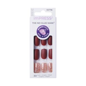 KISS Sztuczne paznokcie samoprzylepne imPress - KIMM010 (rozmiar M) 1op.- (30szt) 144442676 - Műkörmös eszköz