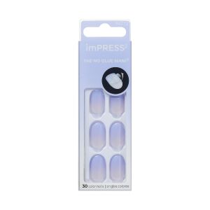 KISS Sztuczne paznokcie samoprzylepne imPRESS Color Press On Nails Ombre Collection, Friendzone Blue, Short Oval