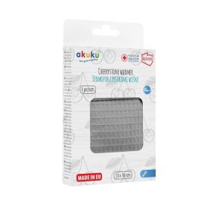 AKUKU Termofor z pestkami wiśni w pokrowcu 13x16 cm szary (a0635) 144445040 - Terapia zimno-ciepło