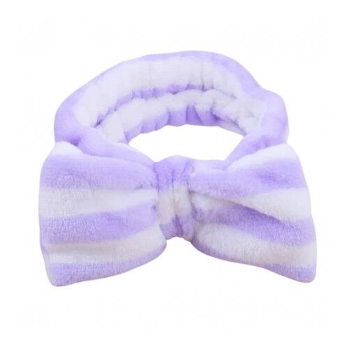 ECARLA Kozmetikai fejpánt masnival lila-fehér OPK18FIO