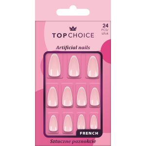 TOP CHOICE Sztuczne paznokcie Long Almond Frech 1 op. - 24 szt.