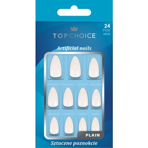 TOP CHOICE Long Almond Plain Műköröm, 24 db - Műköröm tip