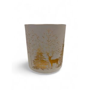 Üveg mécsestartó – Fehér-arany színben 144446664 - Mécsestartó