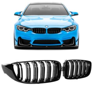 Dupla rács BMW 4-es széria, F32 F33 F36 F83 F82, 2013-2018 - fényes fekete
