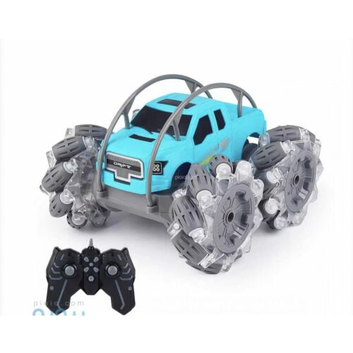 Max Shark RC kaszkadőr autó távirányítóval, kék pickup teherautó design