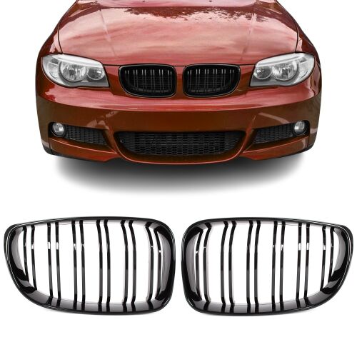 Dupla rács BMW 1-es sorozat E87 E82 E87 E88 2007-2011 - fényes fekete 144447693