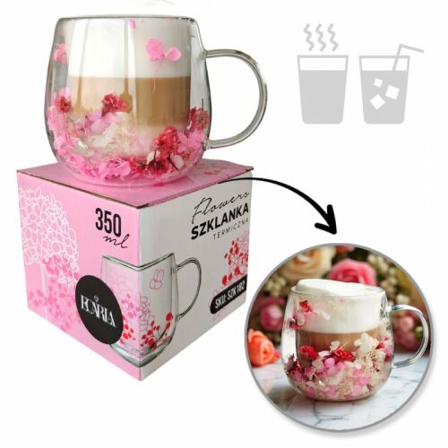 Termálüveg virágokkal gypsophila hortenzia rózsa 350 ml 1 db lakás dekoráció 182 SZK