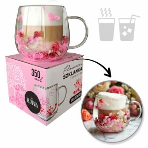 Termálüveg virágokkal gypsophila hortenzia rózsa 350 ml 1 db lakás dekoráció 182 SZK