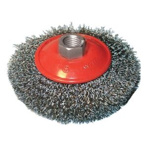 Extol Craft DRÓTCSISZOLÓ KÖRKEFE, KÚPOS, HULLÁMOS SZÁLÚ , SAROKCSISZOLÓHOZ, M14×2 100MM 17006 144456025 - Drótkefe