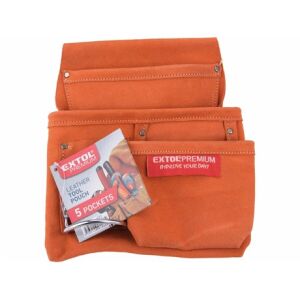 Extol Craft SZERSZÁMTÁSKA ÁCSOKNAK, BŐR, ÖVRE FŰZHETŐ, 3 ZSEBBEL 421