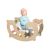 Baby on Pepita Montessori Rainbow Rocker, wooden rocking toy for infants