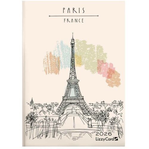 Lizzy Calendar határidőnapló, B/6, heti, keményfedeles, 2026, Paris 144458782