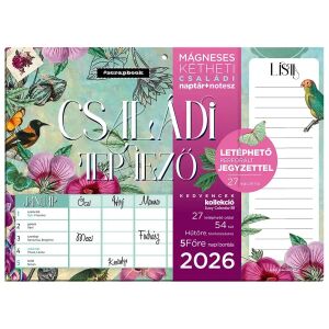 Lizzy Card mágneses, kétheti tervezőnaptár jegyzettömbbel, 30x22cm, 2026, Anyu tervezője Scrapbook Style 144458790 - Irodai kiegészítő