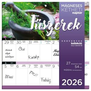 Lizzy Card mágneses, kétheti tervezőnaptár, 22x22cm, 2026, Fűszernövények 144458788 - Irodai kiegészítő