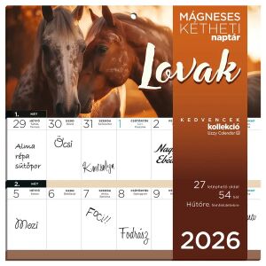 Lizzy Card mágneses, kétheti tervezőnaptár, 22x22cm, 2026, Lovak 144458799 - Irodai kiegészítő