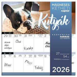 Lizzy Card mágneses, kétheti tervezőnaptár, 22x22cm, 2026, Kutyák 144458801 - Irodai kiegészítő
