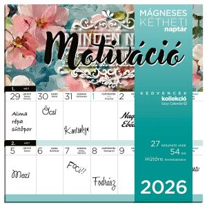 Lizzy Card mágneses, kétheti tervezőnaptár, 22x22cm, 2026, Motiváció 144458805 - Irodai kiegészítő