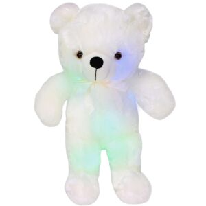 Teddy világító mackó, kellemes tapintású plüssfigura 50cm