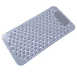 Bade- und Duschmatte, 70 x 36 cm, Anti-Rutsch-Matte mit Saugnäpfen, Drainageloch-Design, Fußmassage, Anti-Rutsch-Schutz, Grau, Zippi® 144460370 - Badezimmermöbel