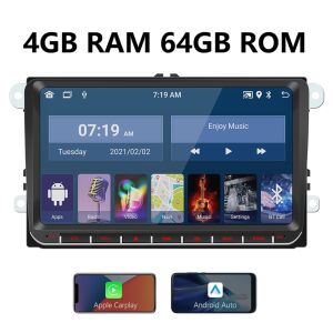 ILIKE Navigație auto Android  9" – 4GB RAM, 64GB ROM, GPS+GLONASS+Beidou, WiFi, Bluetooth 5.1, CarPlay/Android Auto wireless – Compatibilă cu modele VW 144460446 - Electronica auto