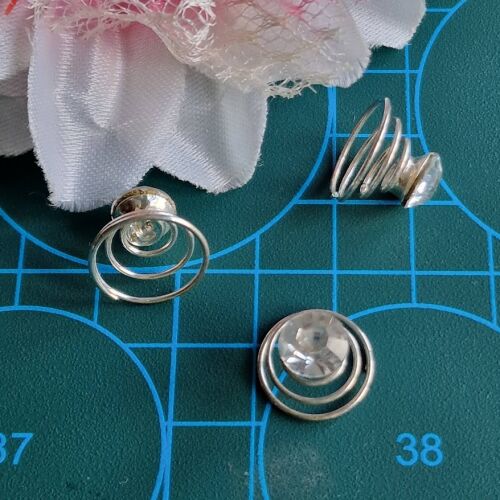 ESKÜVŐ HAD206 -  Kristályköves, virág alakú hajrugó, csavaros hajdísz 144460447