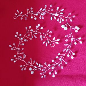 ESKÜVŐ HAD34 - 52-54cm-es Menyasszonyi fehér gyöngyös hajdrót, hajdísz 144460765 - Hajtű