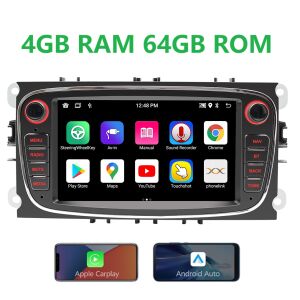 ILIKE 7" Android CarPlay radio auto Ford Focus, Mondeo, S-Max, C-Max, Galaxy, Kuga 2008-2011 – 4GB RAM, 64GB ROM, HD LCD, 2 DIN, Bluetooth, WiFi, USB, FM, suport Android/iOS 144462977 - Unități principale