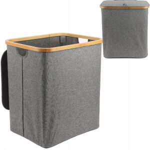 BAMBUSZ MOSDÓKOSÁR 80L Összecsukható, nagyméretű, tároláshoz