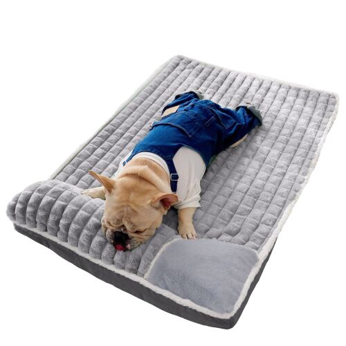 PLÜSS TÉGLALAP ALAKÚ ÁGY Járóka KUTYÁNAK ÉS MACSKÁNAK párnás ágy 100x70 144468529