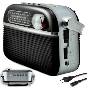 Radio FM kuchenne warsztatowe przenośne zasilane sieciowo bateryjnie