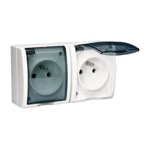 AQUARIUS HERMETIKUS CSATLAKOZÓ. 2 UTAS, IP54 VÉDELEMMEL, FÜSTSZABÁLYOZÁSÚ, FEHÉR - E00000-54962