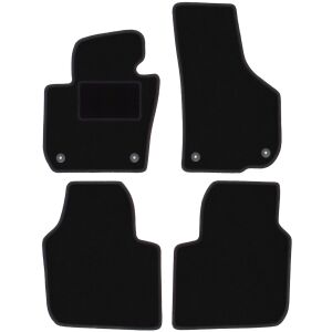 Fekete velúr szőnyegek a következő modellekhez: Skoda Superb II Long szedán, kombi (2008-2015)