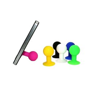 Szilikon telefontartó tapadókoronggal és kerek fejjel, fehér