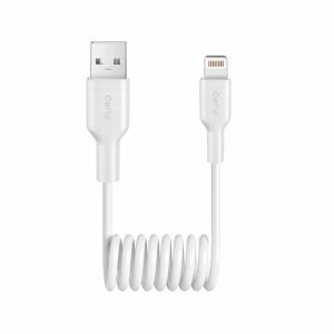 Kabel przewód spiralny USB-A - iPhone Lightning 12W 1m - biały 144945585 - Adatkábel
