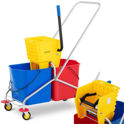 Padlómosó kocsi préssel, felmosófejjel és két vödörrel (2 x 24 l) 144510107