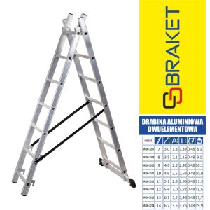 elemes alumínium létra 300 cm, 7+7 fokos - BR-00-3207 144510294 - Építkezés & Felújítás